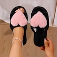 thumbnail image 3 of Women's House Slippers Fuzzy Fluffy Warm Open Toe Home Shoes Indoor and Outdoor Slipper Pink 7.5-8.5, 3 of 5