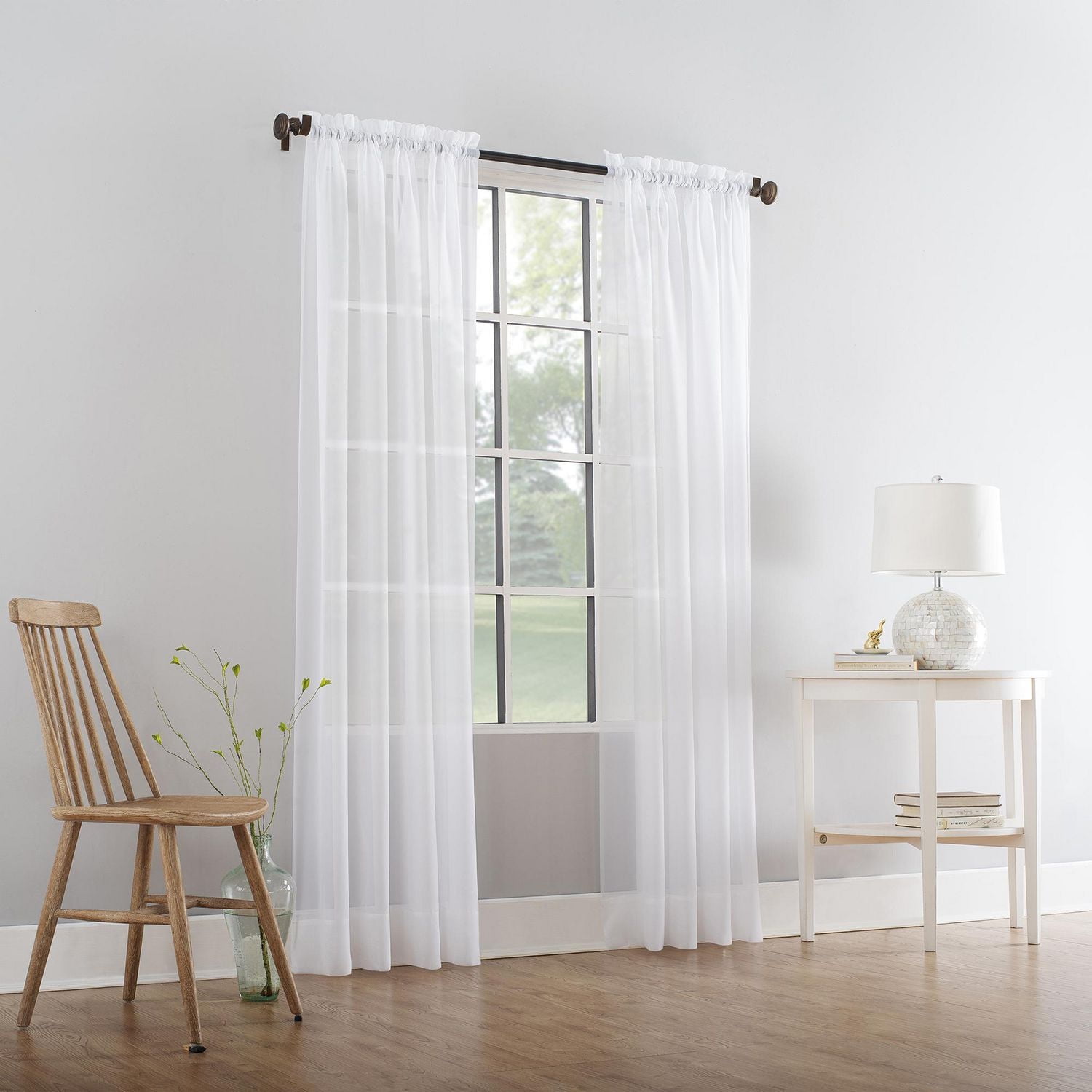 Mainstays Marjorie Sheer voile Curtain Panel Pair,