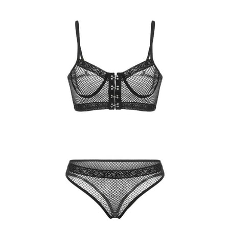 

Csengfiy New Sexy Fashion Love Lace Lingerie Underwear Sleepwear Steel Ring Pajamas
