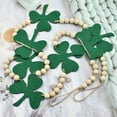 thumbnail image 4 of MRLESS 1 String Beaded Garland with Wooden Beads and Felt Shamrocks for St Patricks Day Wall and Holiday Decor, Green Irish Festive Garland, 4 of 8