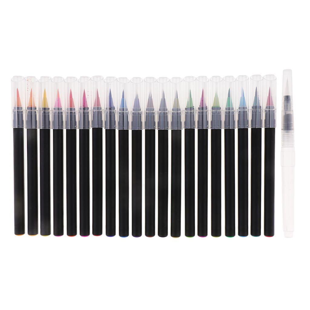 FVDPWYE 2 Pieces/set Watercolor Brush Pen With Flexible Brush Tip, Professional For Drawing, Painting, Coloring, Sketching, Manga, Comic, % Non Toxic