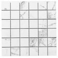 thumbnail image 6 of The Tile Life Penthouse White Polished Porcelain Mosaic Tile, 12" x 12", 9-Piece, 6 of 11