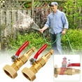 thumbnail image 1 of Fiudx Brass Winterize Blowout Adapter for Rv, Travel Trailer, Sprinkler Systems - 1/4" Male Compressor Plug to 3/4" Garden Hose Thread, Manual Control Handle, 1 of 5