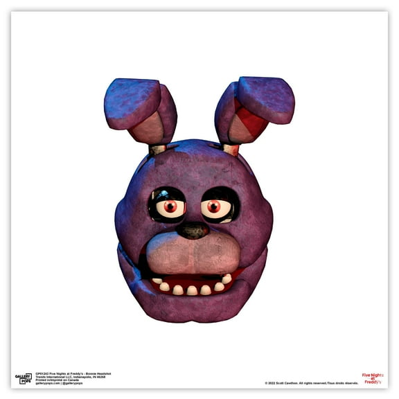 Gallery Pops Five Nights at Freddy's - Bonnie Headshot Wall Art, Unframed Version, 12" x 12"