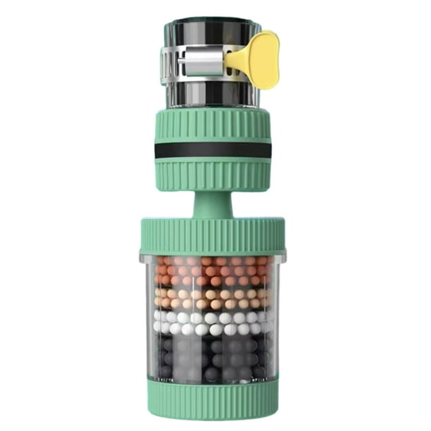 Filtro de agua de 6 capas, purificador de grifo de rotación Universal 360 para cocina (verde)