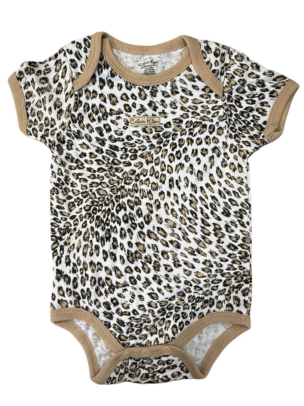 Calvin Klein Unisex Infant Khaki Onesies set of 3 (6-9 Months)