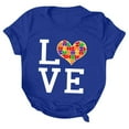 thumbnail image 4 of Sakmal Love Womens T Shirts Short Sleeve Asd Autism Awareness Crew Neck Relaxed Fit Casual Spring Tops for Women, 4 of 5