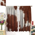 thumbnail image 3 of Cow Print Curtains,Cowhide Curtains Rustic Farm Western Brown Cow Pattern Blackout Print Rod Pocket Window Drapes for Bedroom Living Room 52x84in, 3 of 6