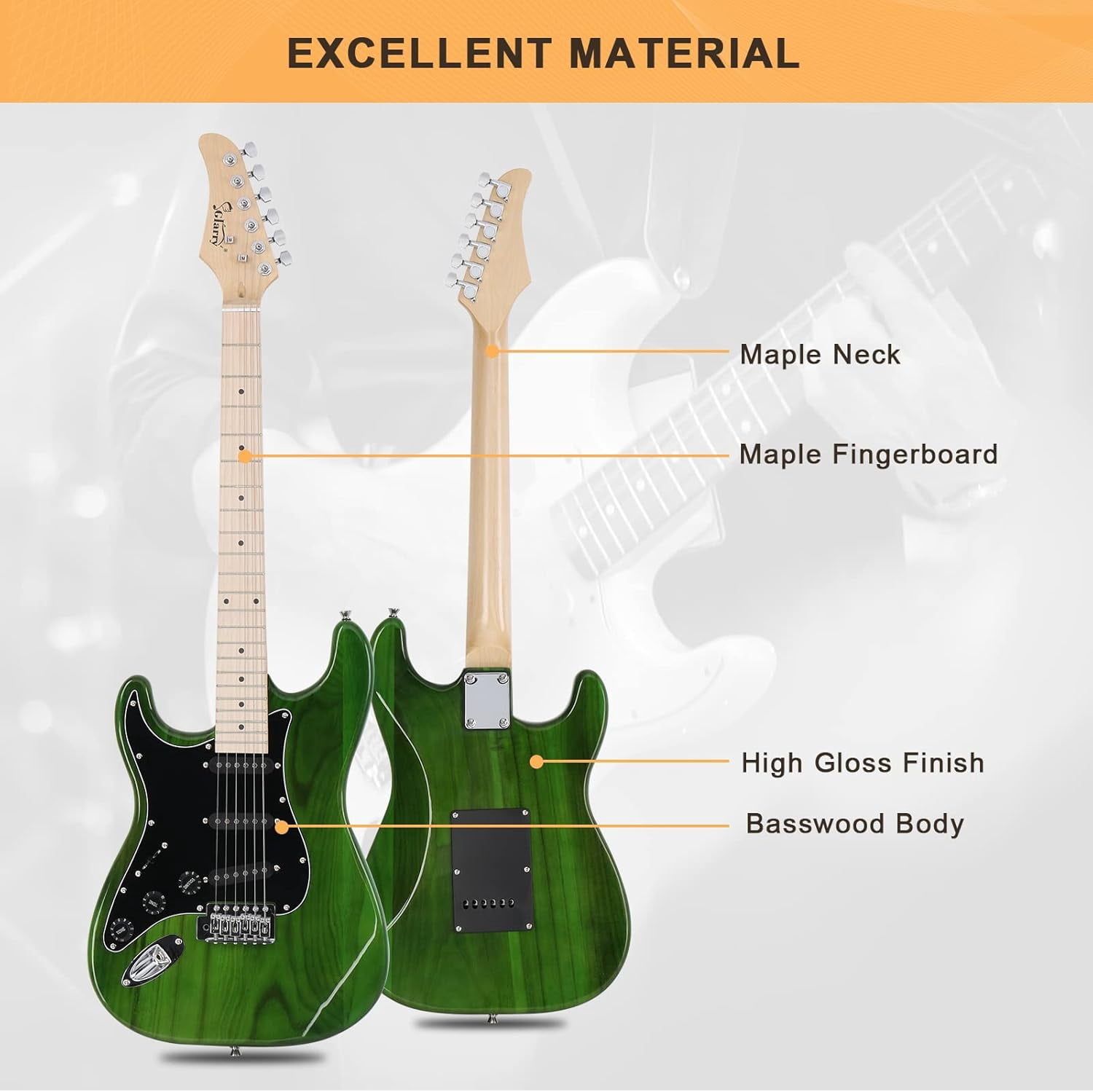 GLARRY Full Size Electric Guitar with 20W Amp  and Accessories Pack Guitar Bag for Music Lover Beginner