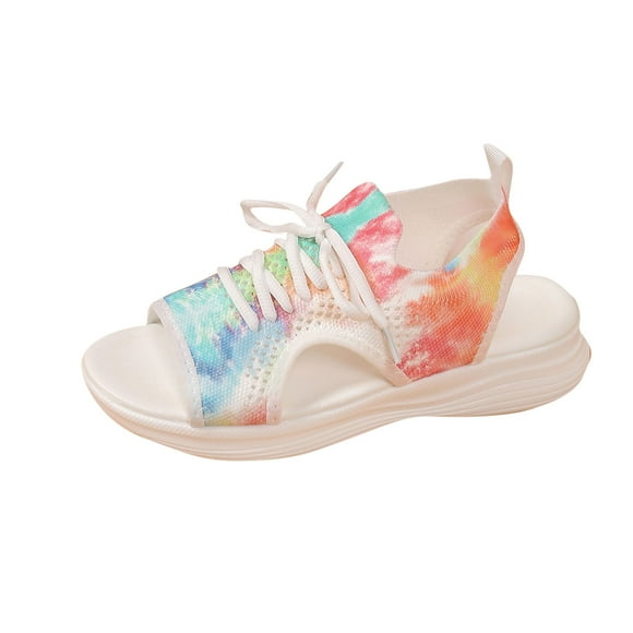 Hopeusnice Sandals for Women Non-Slip 100%Polyester Materials Summer Shoes Soft Breathable Open Toe Flat Heel Women's Sandals Trendy Rubber Sole Outdoor Shoes Hot Pink 42