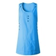 thumbnail image 3 of Frontwalk Women Sundress Crew Neck Dresses Button Tank Dress Ladies Simple Solid Color Blue S, 3 of 5