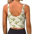 thumbnail image 3 of Lsque Green Snake Printed Women'S Sports Bra, Compression, Moisture Wicking, High-Impact Sports Bra For Women,Supportive sports bra-Large, 3 of 9