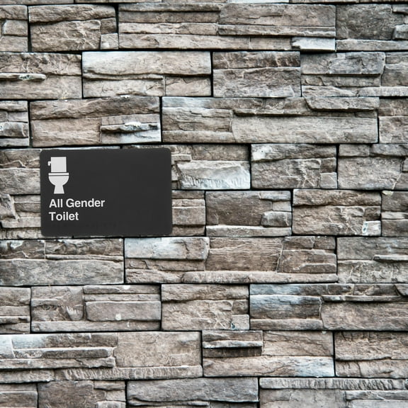 BESTOYARD Braille All Gender Restroom Sign Black ABS Material Clear Text for Public Spaces