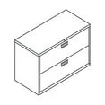 thumbnail image 2 of HON Brigade 42"x18"x28", 2-Drawers for File A4, Letter, Leveling Glide, Ball-Bearing Suspension, 2 of 5