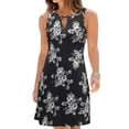 thumbnail image 2 of WISEFIN Women Floral Print Summer Sleeveless Hollow Out Round Neck Casual Mini Dress, 2 of 5