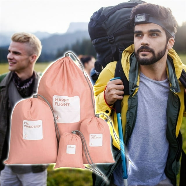 Home Textile Storage Solution for Organizers Durable Drawstring Bags for Luggage and Housekeeping 4 Sizes PCS-Based Storage System 4PCS