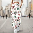 thumbnail image 2 of Fiaer Christmas Plus Size Sweatpants Women Funny Graphic High Waisted Xmas Pants Santa Snowman Printed Lace up Comfort Holiday Trousers with Pockets White XL, 2 of 4