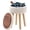 High Storage Beige, variant on Pouf Ottoman, 100% Cotton Knitted Boho Footstool, Round Footrest with Non-Skid Wood Legs, Home Décor Handmade Pouffe, Leisure Floor Step Stool for Living Room (High Storage Beige)