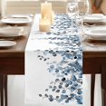thumbnail image 3 of Blue Eucalyptus Leaves 48 Inch Table Runner, Watercolor Summer Botanical Farmhouse Dresser Scarf Cotton & Linen Tablerunner for Dining/Kitchen Island/Holiday Party Décor 13" x 48", 3 of 9
