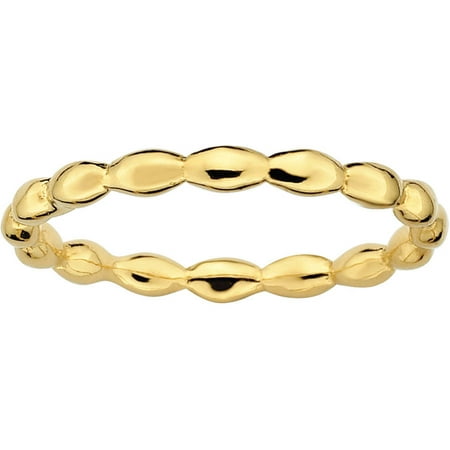 Stackable Expressions Sterling Silver Gold-Plated Rice Ring