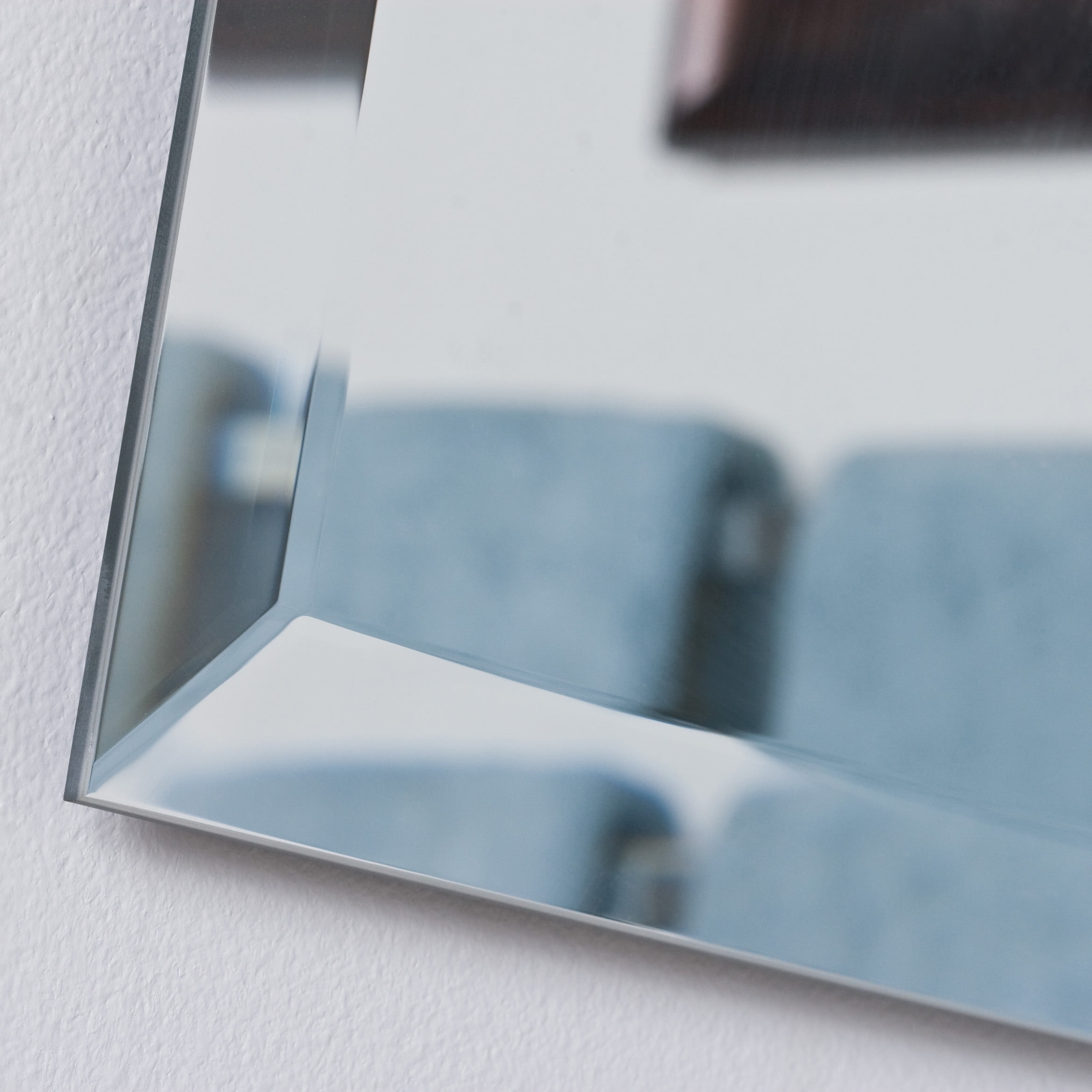 Frameless Square Beveled Mirror Com