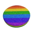 thumbnail image 2 of Lsque Colorful Glitter Rainbow Round Bar chair cushion covers Velvet Fabric Premium Comfort Protects from Scratches and Stains for 14-17 Inch Chair- 12 inch, 2 of 7