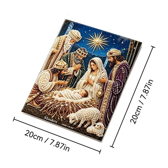 DIY Christmas Pearl Art Kits for Adults & Beginners, Christmas Nativity Diamond Art Pearl Diamond Painting Art Craft Kit, Handmade Christmas Decoration Craft Gifts for Home Holiday Decor