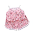 thumbnail image 2 of HAOTAGS Girls Outfit Sets Brethable Sleeveless Summer 2 PC Loungewear Sets Multicolor Size 2, 2 of 3