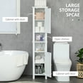 thumbnail image 4 of kleankin Tall Bathroom Storage Cabinet with Shelves, White, 4 of 10