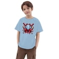 thumbnail image 5 of ibiyuan Girls Shirts Size 10 Holiday Short Sleeve Girls T Shirts Size 14-16 Heart Bow Girls Tops Size 6 Crewneck Basic Tee Quality Vacation Summer Tee Top,6-7 Years, 5 of 6