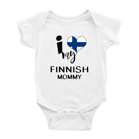 

I Heart My Finnish Mommy Finland Love Flag Baby One-Pieces Baby Bodysuit (White 0-3 Months)