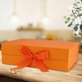 thumbnail image 4 of Gift Box with Ribbon Reusable with Lids Decorative Box Large Closure Storage Box for Keepsake Bridemaid Gifts Birthday Party Orange, 4 of 8