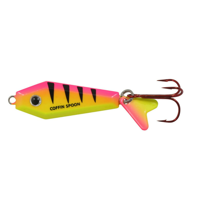 Northland Fishing Tackle UV Buck-Shot Ice Fishing Rattle Spoon, UV Pink  Tiger, 1/4 Oz, 1/Cd