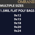 thumbnail image 7 of Multiple Sizes Clear Flat Poly Bags - 9"x15" & (1000 Bags) 1.5Mil Flat Open Top Plastic Packaging Packing | Flexible and Durable Plastic Bags | Low-Density Polyethylene (LDPE), 7 of 7
