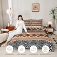 thumbnail image 3 of Erosebridal Bohemian Aztec Queen Comforter Set, Zebra Print Bedding Comforter Set, Brown White Black Red, Reversible 3pcs, 1 Comforter and 2 Pillowcases, 3 of 6
