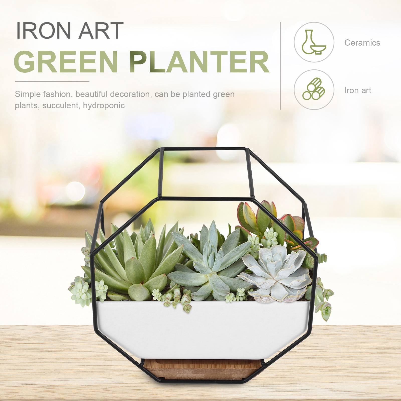 Worgeous  Wall Mounted Plant Pot Decorative Planter Hanging Vase Golden