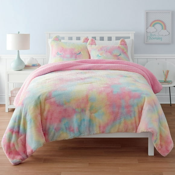Mainstay Kids Rainbow Sweetie Plush Comforter set