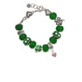 thumbnail image 2 of Delight Jewelry Silvertone Mini Two Sided Pink Heart - Green Irish Luck Bead Charm Bracelet, 7.5", 2 of 4