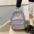 thumbnail image 3 of Women Nylon Polka Dot Cute Playful Bookpack Large Capacity Students Bookbags Multiple Pockets Travel Daypack Bag for Commute (Grey), 3 of 11