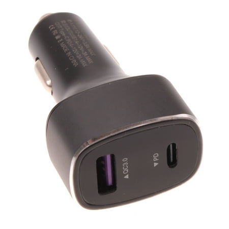 36W Quick Car Charger for Samsung Galaxy S23/Ultra/Plus Phone - 2-Port USB Type-C PD Power Adapter DC Socket V9D Compatible With Galaxy S23/Ultra/Plus Model