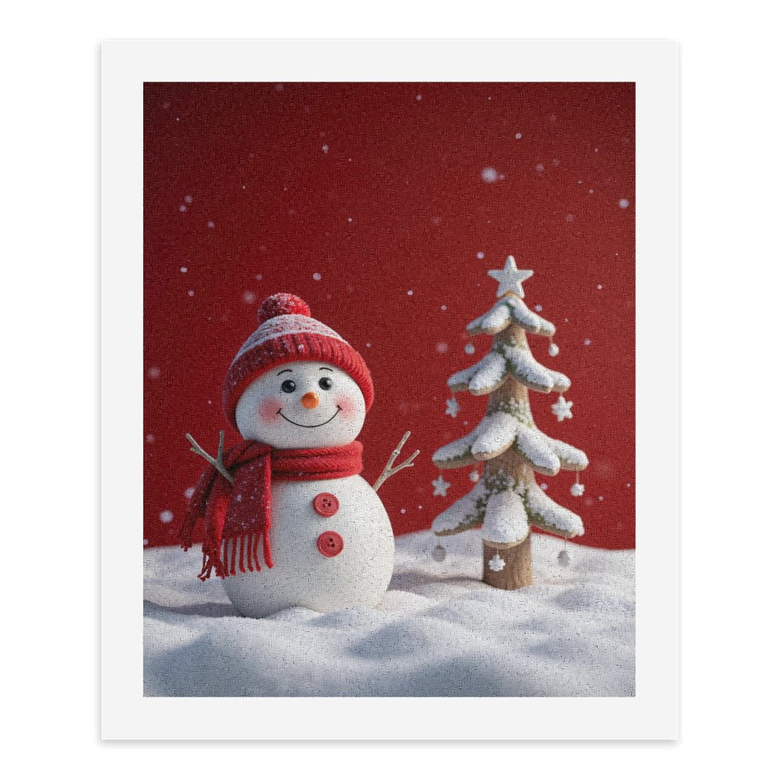 Paint by Numbers Kit for Adults, Snowman Winter Tree Scene Paint by Numbers, Easy Paint by Numbers Kit for Adults Beginner, DIY Adult Paint by Number Kits on Canvas, Home Decor
