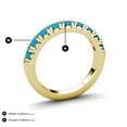 thumbnail image 4 of TriJewels 0.63 ctw Turquoise (3.00 mm) 9 Stone Wedding Band in 10K Yellow Gold, 4 of 6