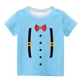 thumbnail image 4 of Penkiiy T-Shirts Garçons Filles T-Shirts Graphiques Imprimés 3D T-Shirts Col Rond Manches Courtes pour Enfants 3 Ans Bleu, 4 of 4