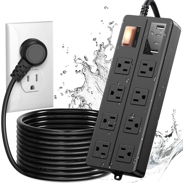 Regleta eléctrica exterior Qiyuan IPX6 resistente a la intemperie con certificación UL