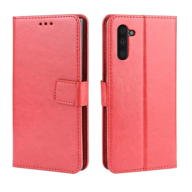 Funda tipo libro para Samsung Galaxy Note 10, cartera todo‑en‑uno, funda multifuncional con tarjetero y correa de muñeca desmontable