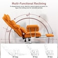 thumbnail image 2 of ALEAVIC Massage Office Chair with Footrest, 500lbs Desk Chair with Lumbar Support Wide Seat High Back Task Executive Ergonomic Chair for Home Office, Orange, 2 of 6