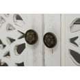 thumbnail image 3 of Antique White Vintage Accent Cabinet with 3 Carving Doors - Multi-Purpose Buffet Server Console for Home Storage, 3 of 10