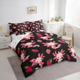 thumbnail image 3 of Feelyou Funny Pink Axolotl Bedding Comforter Set 7pcs, Kawaii Strawberry King Bedding Sets, Teens Kids Boys Girls Reversible Bed Sheets, Breathable Home Decor, 3 of 8