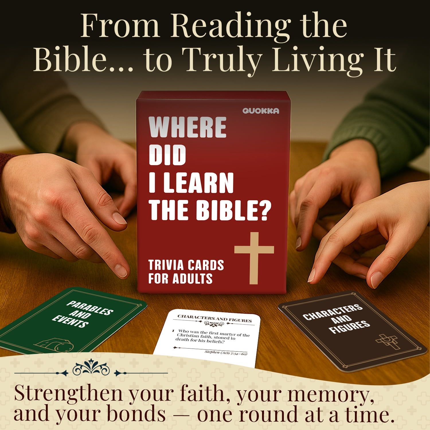 Quokka Bible Trivia Game for Adults - Christian Trivia Card Games with 500 Bible Questions