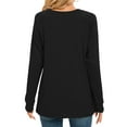 thumbnail image 5 of UVN Pleated Womens Blouses Crewneck Long Sleeve Shirts Casual Dressy Tunic Tops, 5 of 8